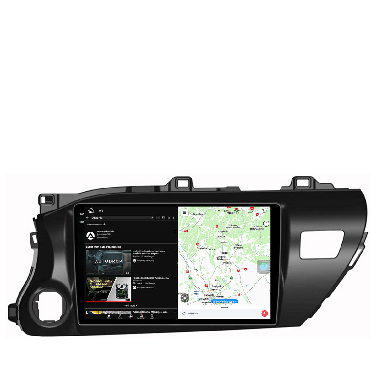 Navigatie Toyota Hilux (2015+), Android, X-Octacore / 8GB RAM + 256GB ROM, 10.36 Inch - AD-BGX10008+AD-BGRKIT086