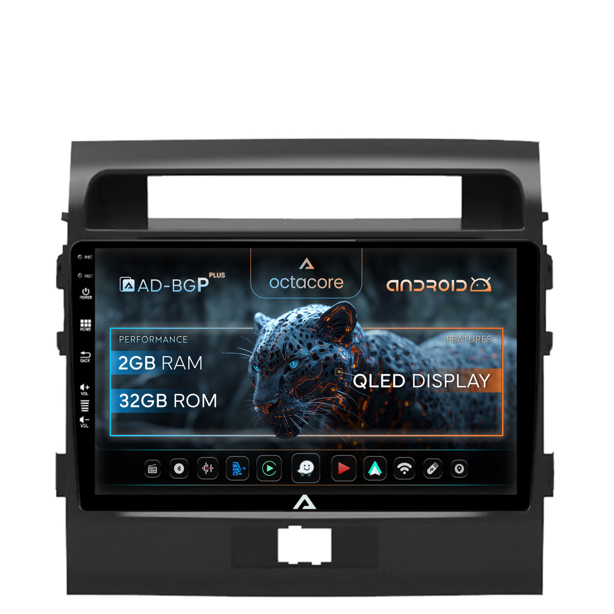 Navigatie Toyota Land Cruiser 200 (2007-2015), Android, P-Octacore / 2GB RAM + 32GB ROM, 9 Inch - AD-BGP10002+AD-BGRKIT075