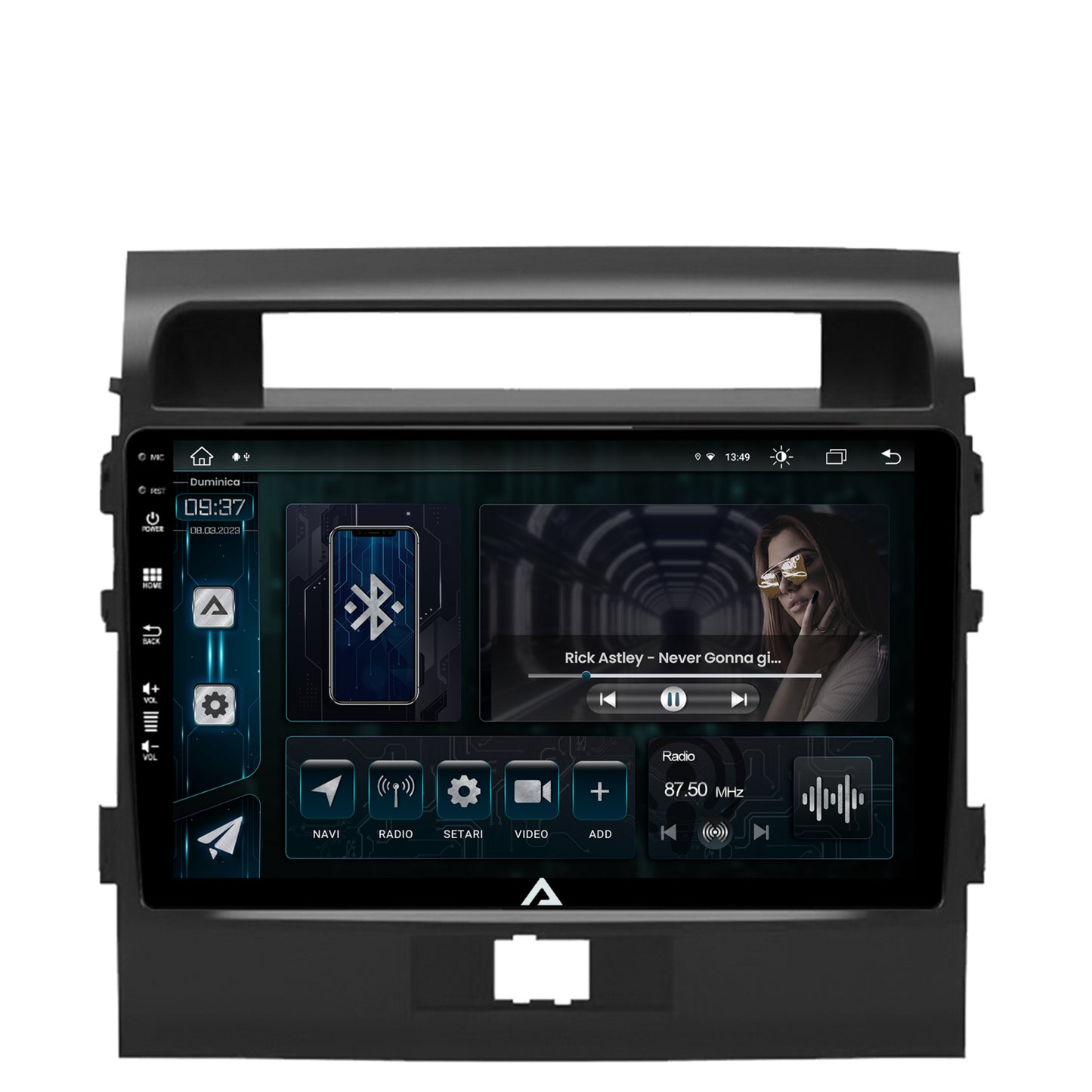 Navigatie Toyota Land Cruiser 200 (2007-2015), Android, Z-Octacore / 8GB RAM + 256GB ROM, 9 Inch - AD-BGZ9008+AD-BGRKIT075