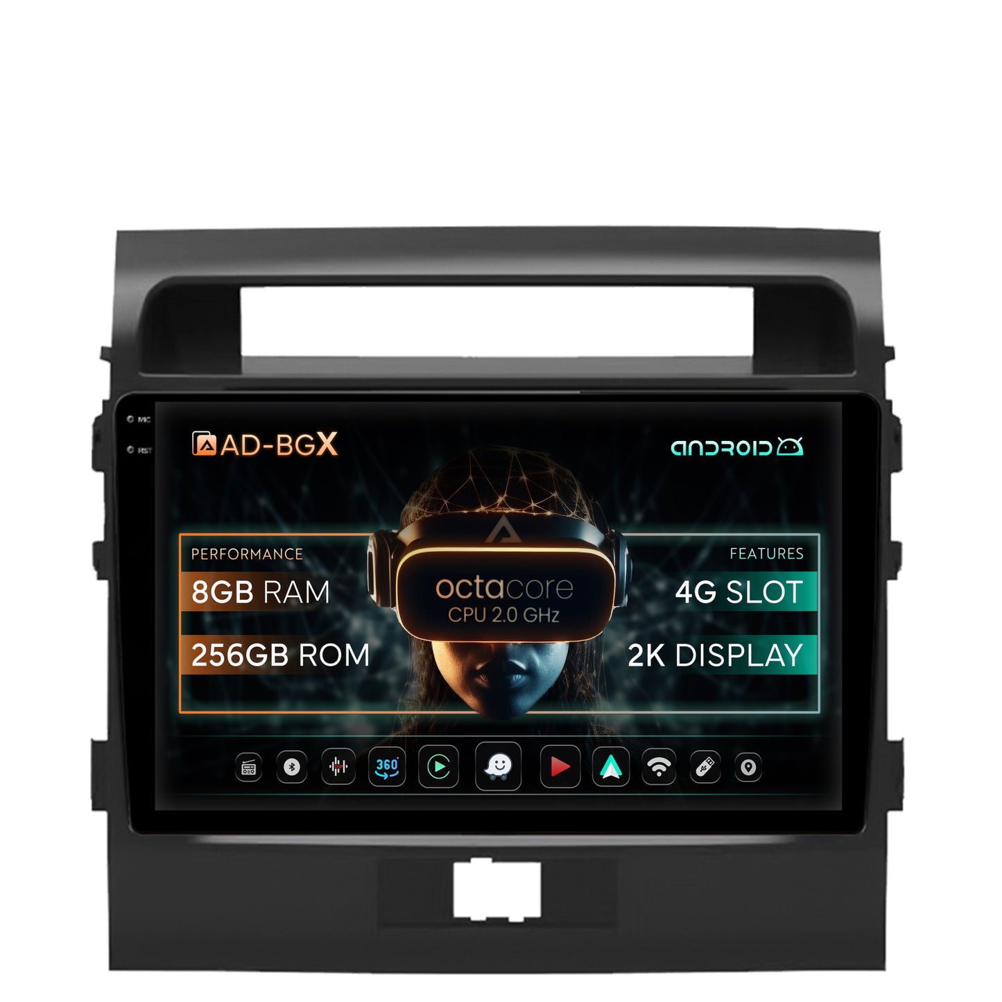 Navigatie Toyota Land Cruiser 200 (2007-2015), Android, X-Octacore / 8GB RAM + 256GB ROM, 9.5 Inch - AD-BGX9008+AD-BGRKIT075