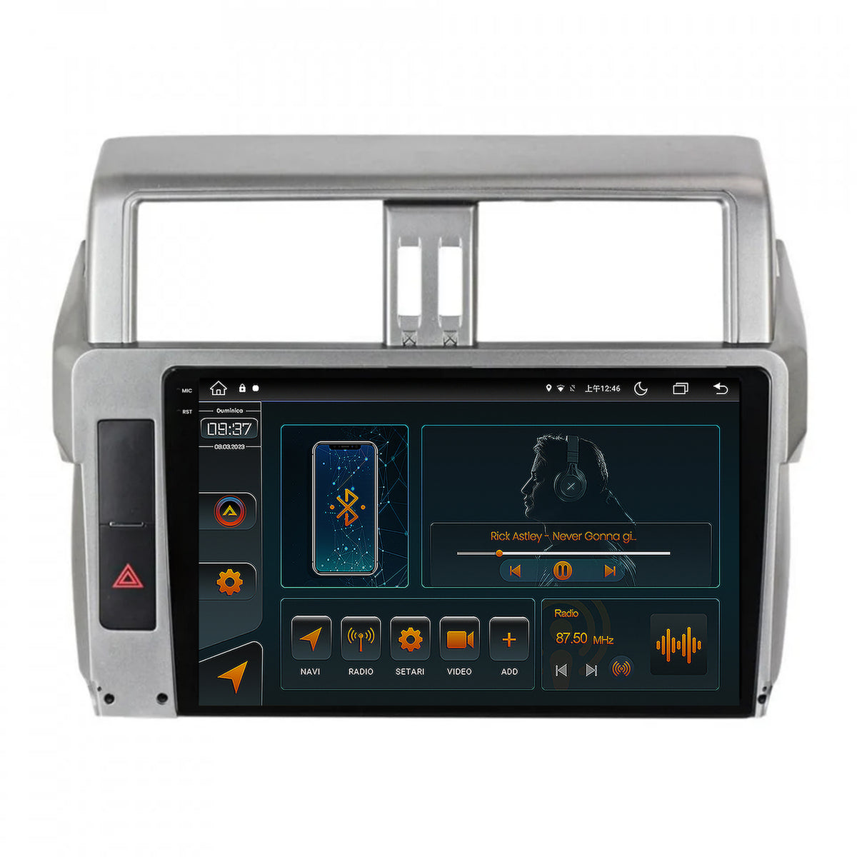 Navigatie Toyota Land Cruiser Prado J150 (2013-2017), Android, V-Octacore / 4GB RAM + 64GB ROM, 9.5 Inch - AD-BGV9004+AD-BGRKIT061