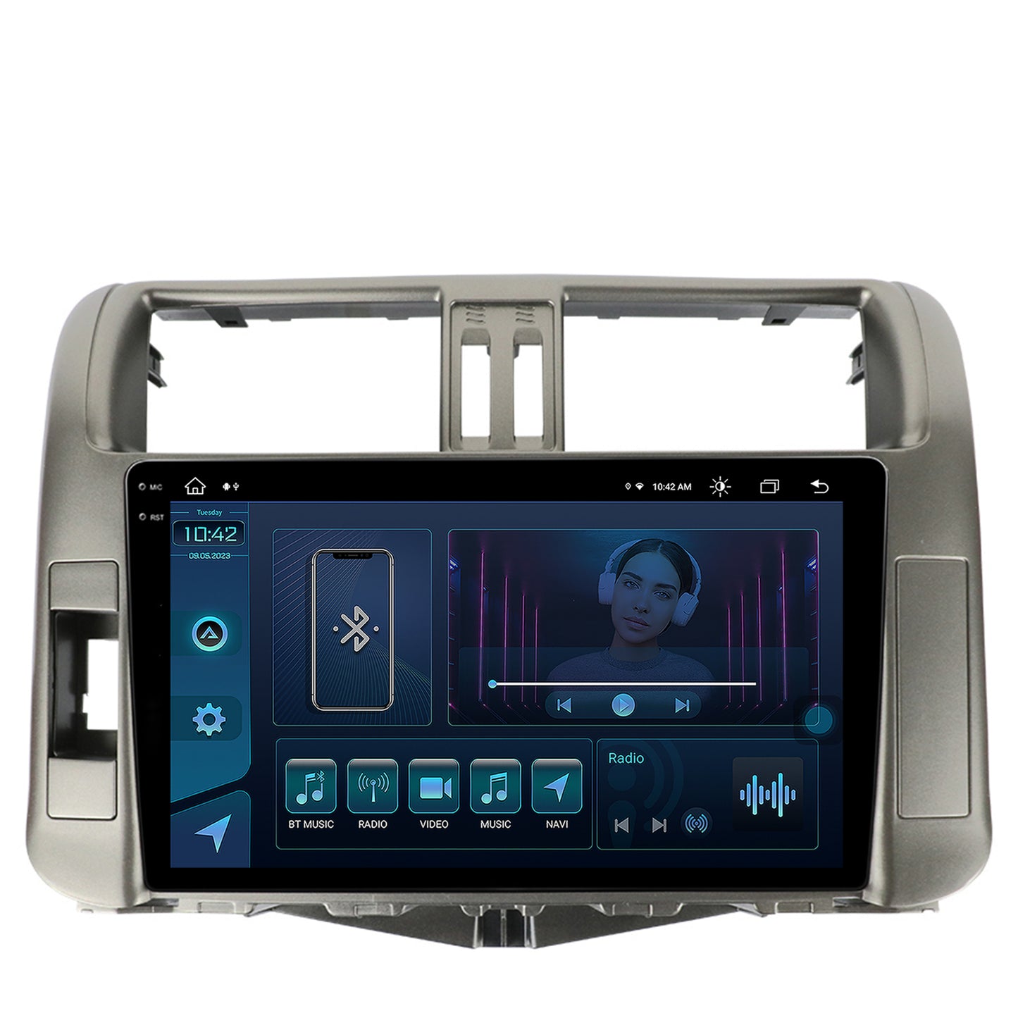 Navigatie Toyota Land Cruiser Prado J150 (2009-2013), Android, X-Octacore / 8GB RAM + 256GB ROM, 9.5 Inch - AD-BGX9008+AD-BGRKIT070