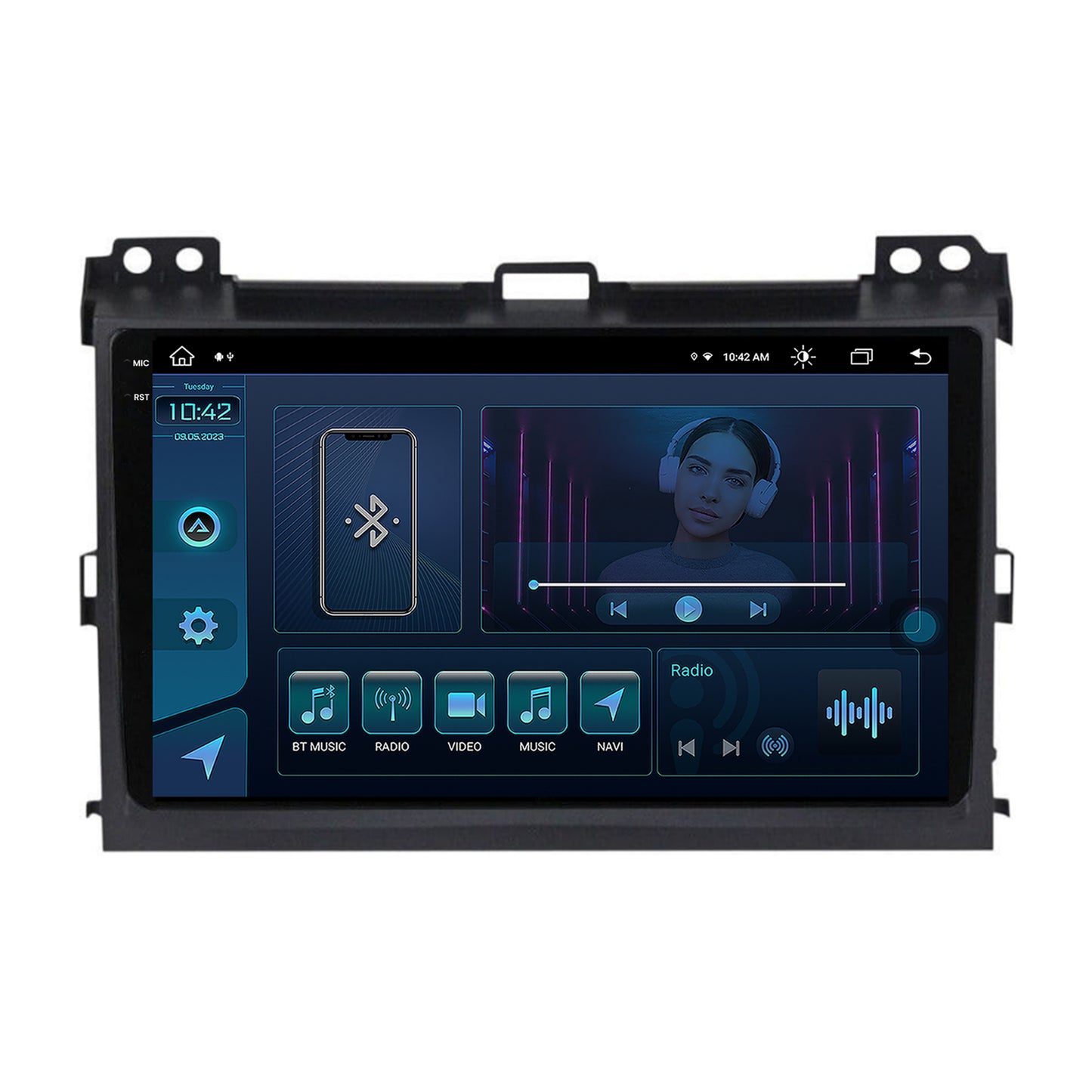 Navigatie Toyota Prado J120 (2002-2010), Android, X-Octacore / 8GB RAM + 256GB ROM, 9.5 Inch - AD-BGX9008+AD-BGRKIT083