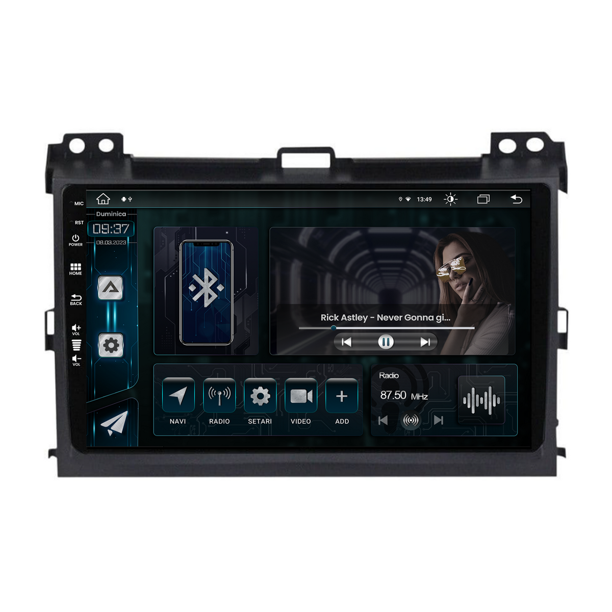 Navigatie Toyota Prado J120 (2002-2010), Android, Z-Octacore / 8GB RAM + 256GB ROM, 9 Inch - AD-BGZ9008+AD-BGRKIT083
