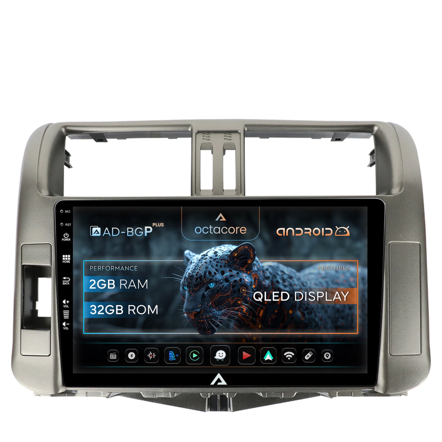 Navigatie Toyota Land Cruiser Prado J150 (2009-2013), Android, P-Octacore / 2GB RAM + 32GB ROM, 9 Inch - AD-BGP9002+AD-BGRKIT070