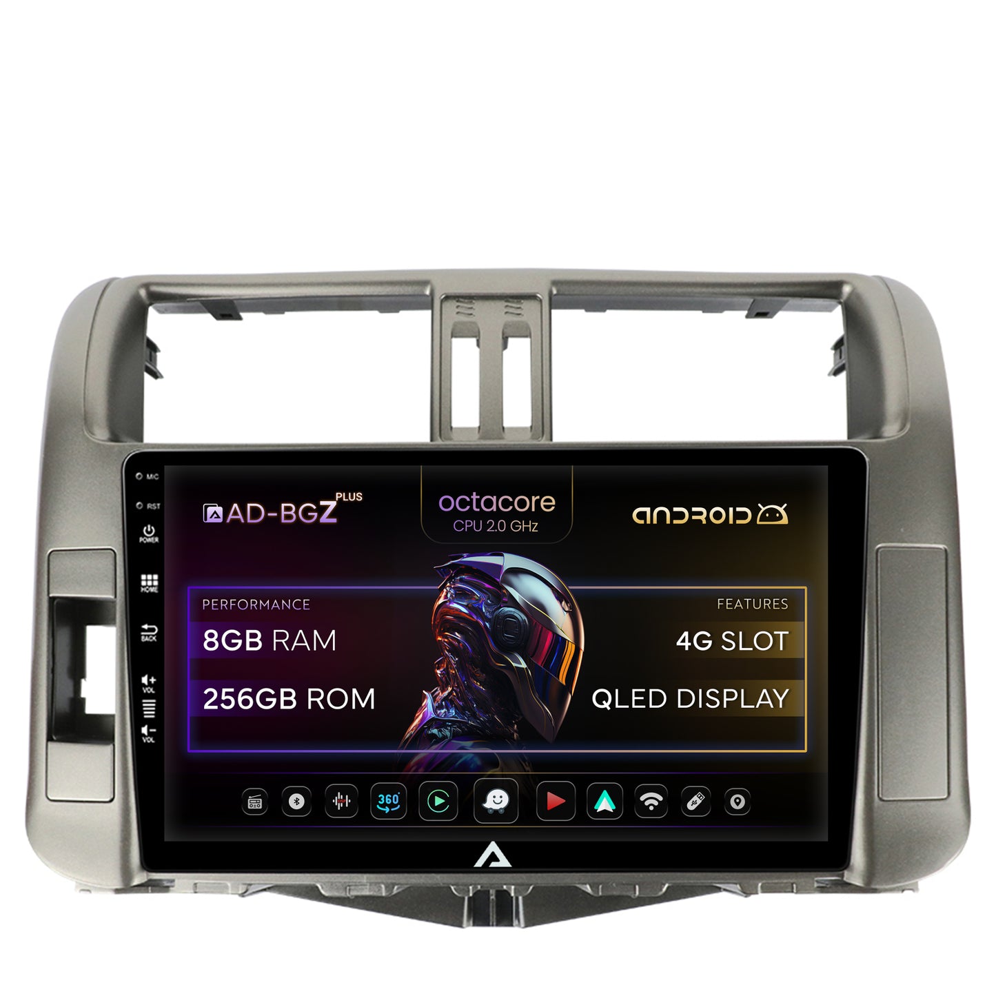 Navigatie Toyota Land Cruiser Prado J150 (2009-2013), Android, Z-Octacore / 8GB RAM + 256GB ROM, 9 Inch - AD-BGZ9008+AD-BGRKIT070