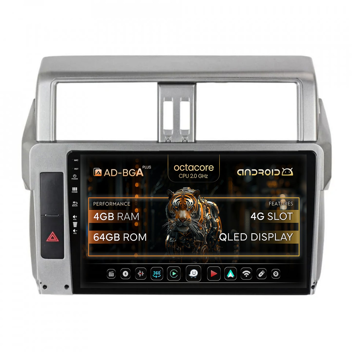 Navigatie Toyota Land Cruiser Prado J150 (2013-2017), Android, A-Octacore / 4GB RAM + 64GB ROM, 10.1 Inch - AD-BGA10004+AD-BGRKIT061