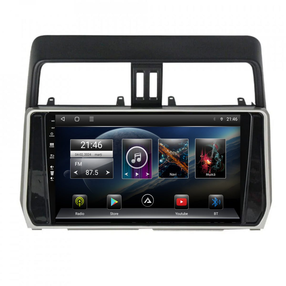 Navigatie Toyota Land Cruiser / Prado J150 (2018+), Android, P-Octacore / 2GB RAM + 32GB ROM, 10.1 Inch - AD-BGP10002+AD-BGRKIT078