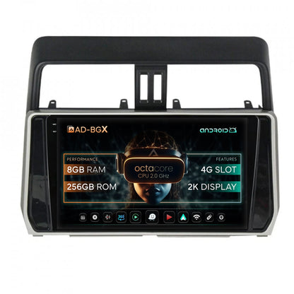 Navigatie Toyota Land Cruiser / Prado J150 (2018+), Android, X-Octacore / 8GB RAM + 256GB ROM, 9.5 Inch - AD-BGX10008+AD-BGRKIT078