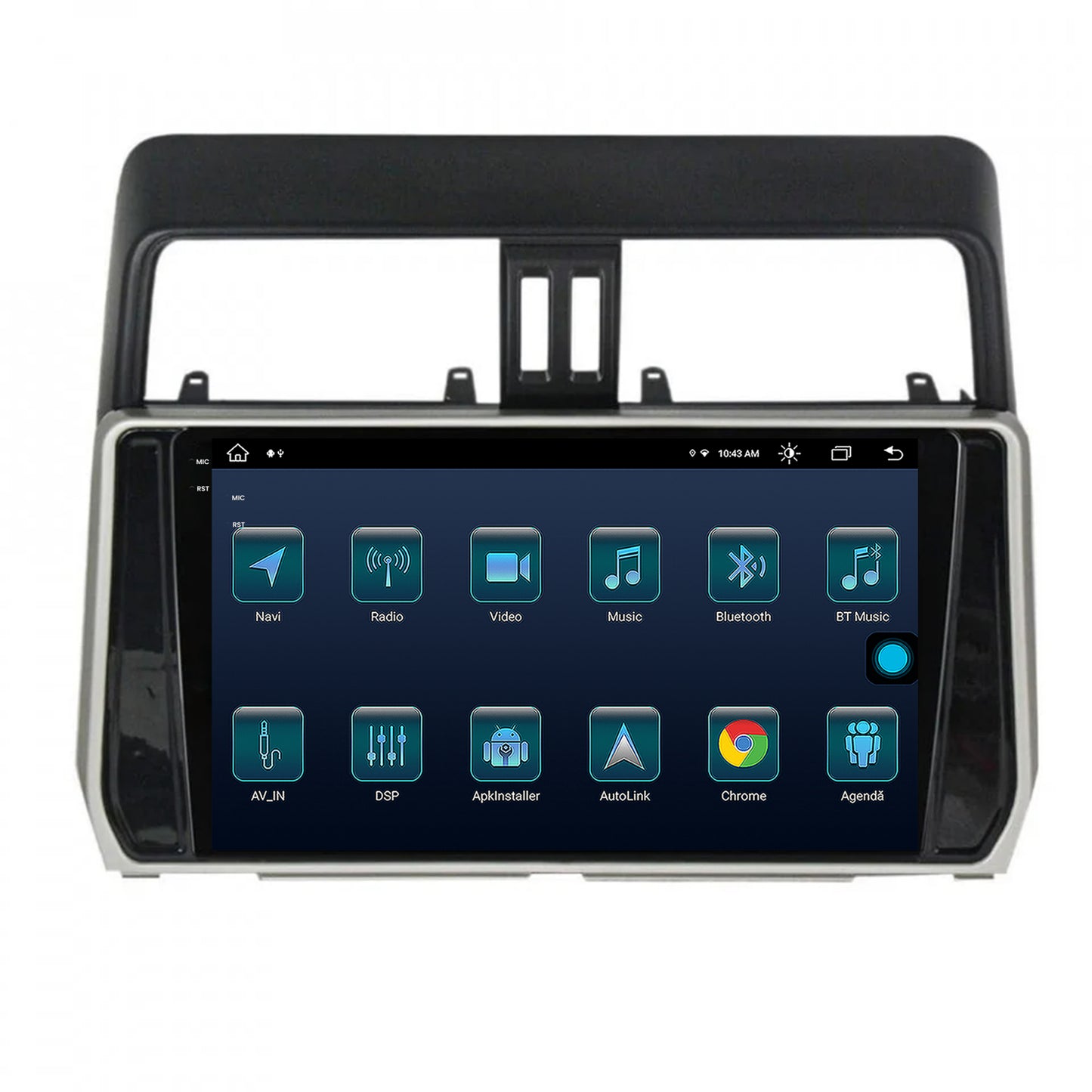 Navigatie Toyota Land Cruiser / Prado J150 (2018+), Android, X-Octacore / 8GB RAM + 256GB ROM, 9.5 Inch - AD-BGX10008+AD-BGRKIT078