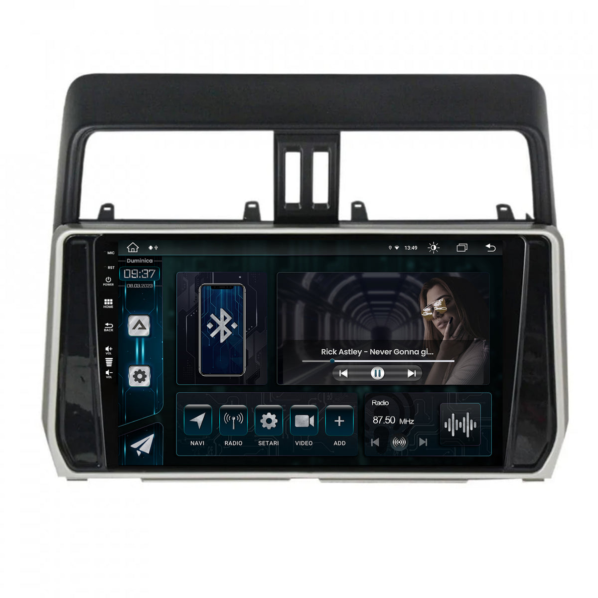 Navigatie Toyota Land Cruiser / Prado J150 (2018+), Android, Z-Octacore / 8GB RAM + 256GB ROM, 10.1 Inch - AD-BGZ10008+AD-BGRKIT078