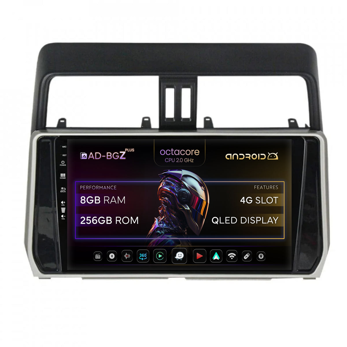 Navigatie Toyota Land Cruiser / Prado J150 (2018+), Android, Z-Octacore / 8GB RAM + 256GB ROM, 10.1 Inch - AD-BGZ10008+AD-BGRKIT078