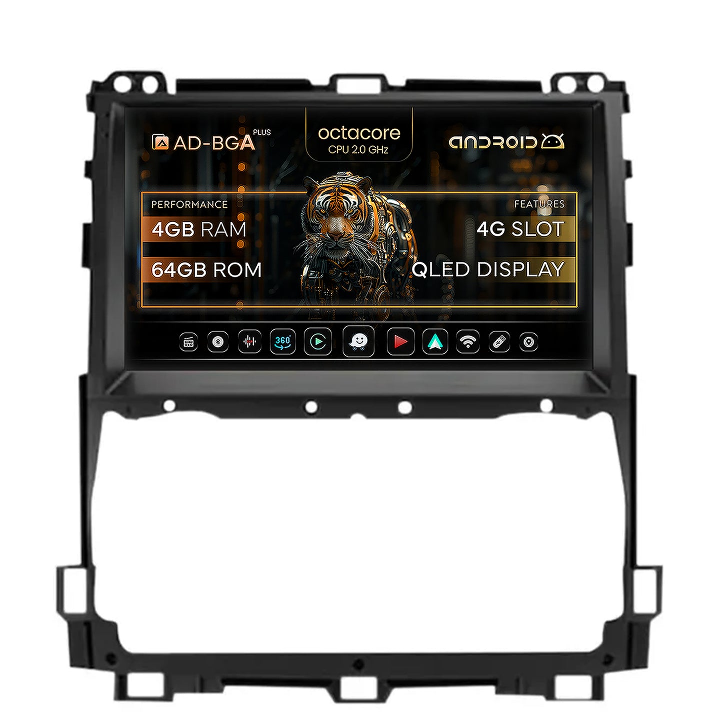 Navigatie Toyota Prado J120 (2002-2010), Android, A-Octacore / 4GB RAM + 64GB ROM, 9 Inch - AD-BGA9004+AD-BGRKIT084