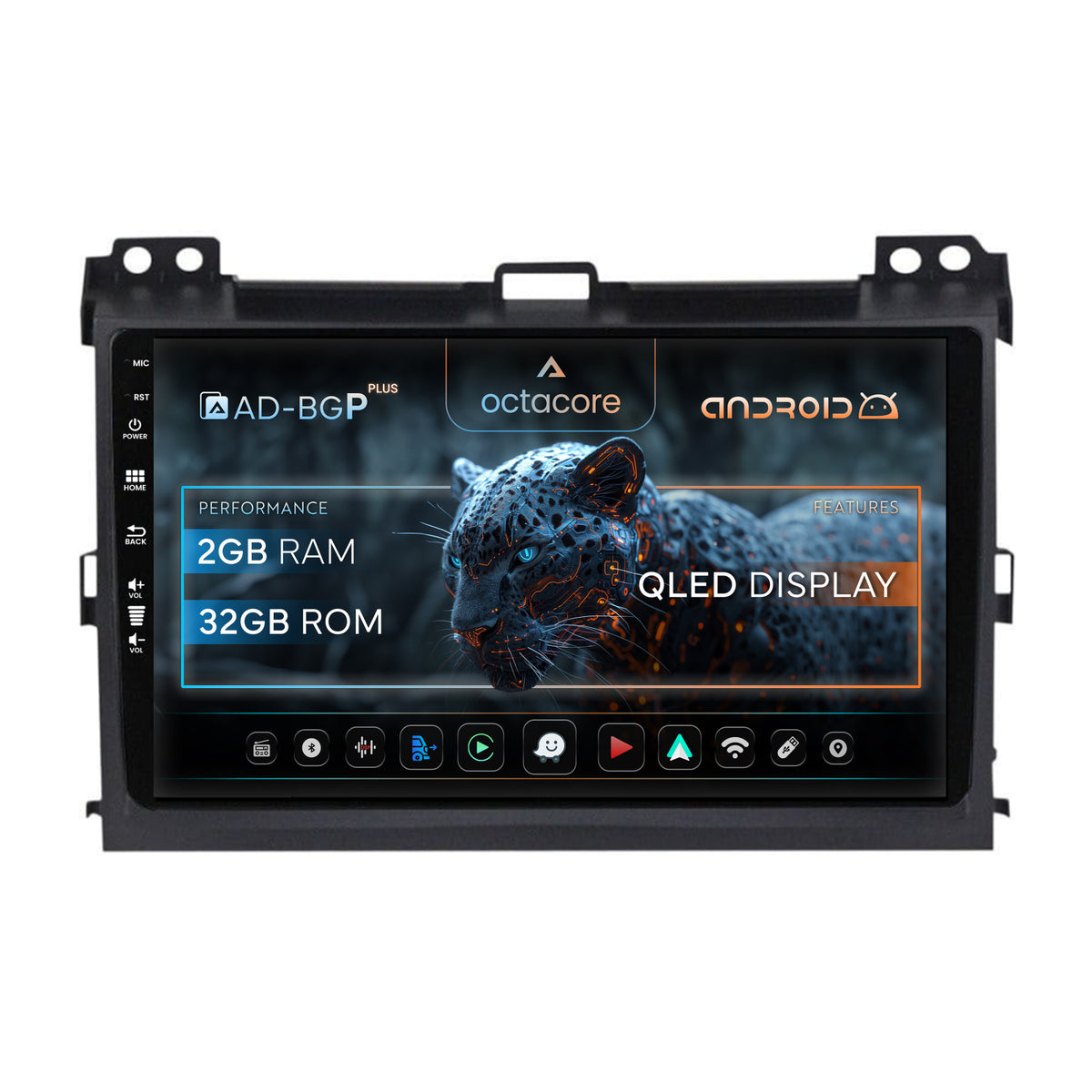 Navigatie Toyota Prado J120 (2002-2010), Android, P-Octacore / 2GB RAM + 32GB ROM, 9 Inch - AD-BGP9002+AD-BGRKIT083
