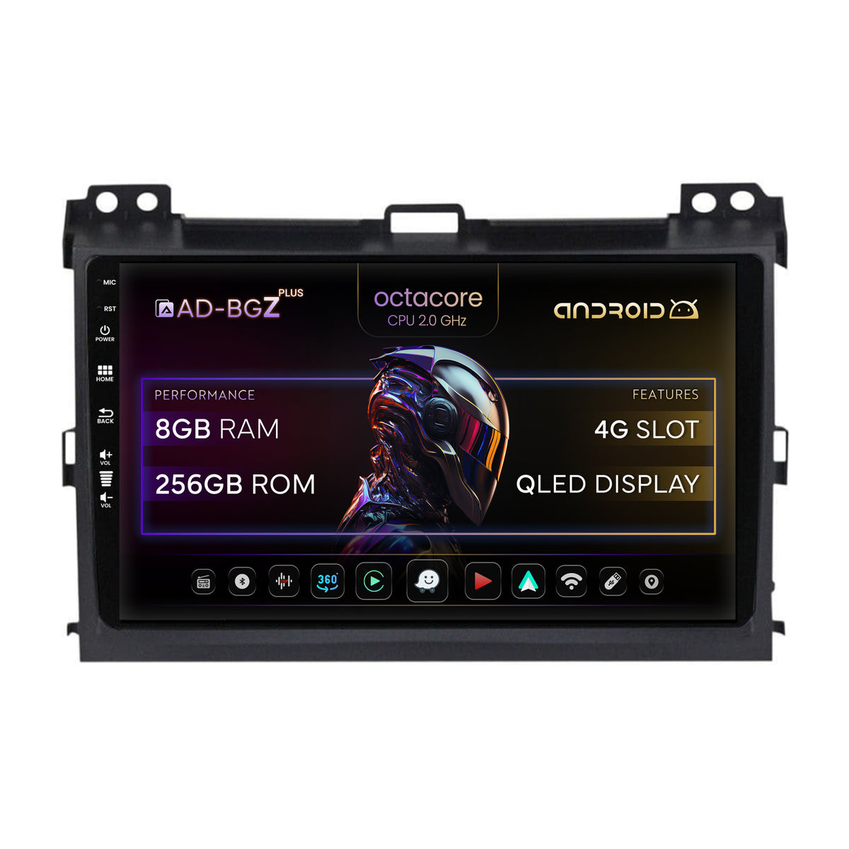 Navigatie Toyota Prado J120 (2002-2010), Android, Z-Octacore / 8GB RAM + 256GB ROM, 9 Inch - AD-BGZ9008+AD-BGRKIT083