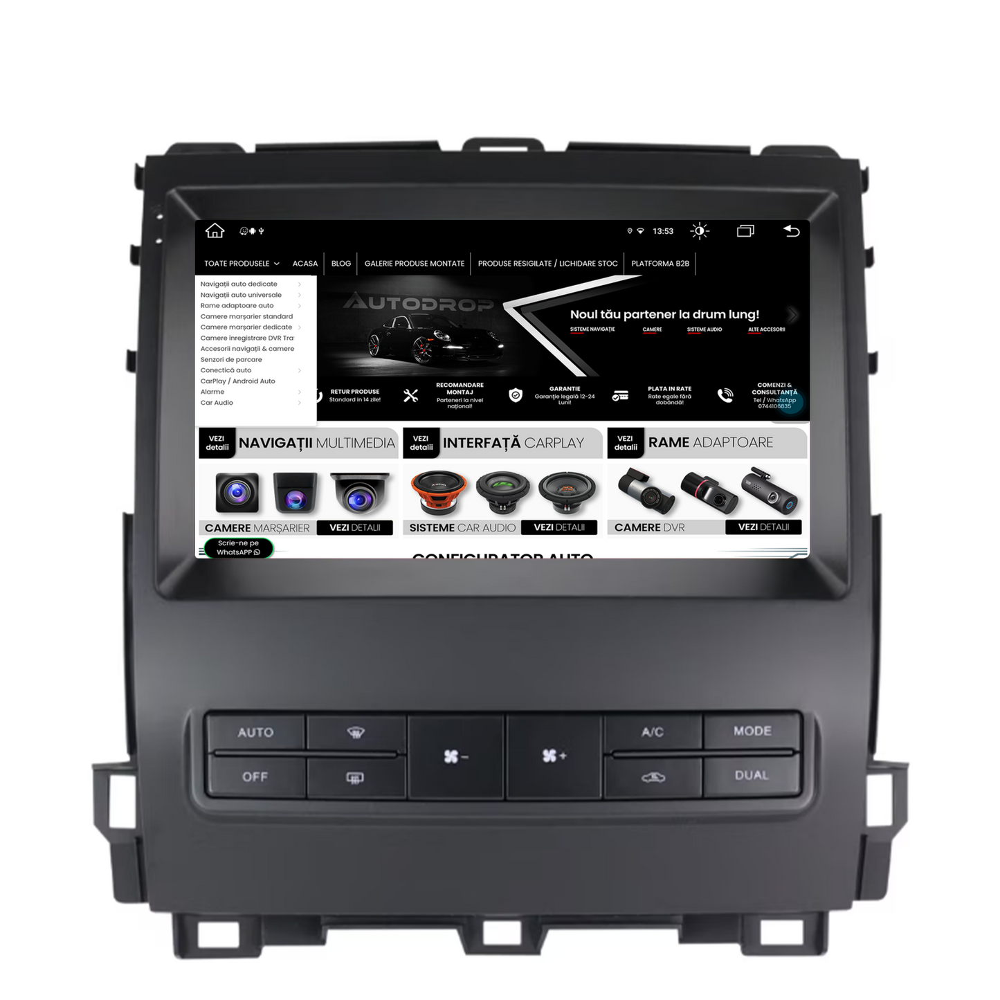 Navigatie Toyota Prado J120 (2002-2010), Android, Z-Octacore / 8GB RAM + 256GB ROM, 9 Inch - AD-BGZ9008+AD-BGRKIT083V2