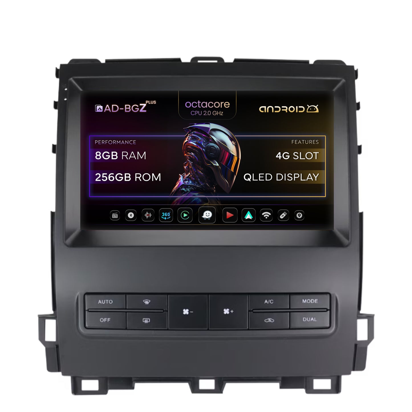 Navigatie Toyota Prado J120 (2002-2010), Android, Z-Octacore / 8GB RAM + 256GB ROM, 9 Inch - AD-BGZ9008+AD-BGRKIT083V2