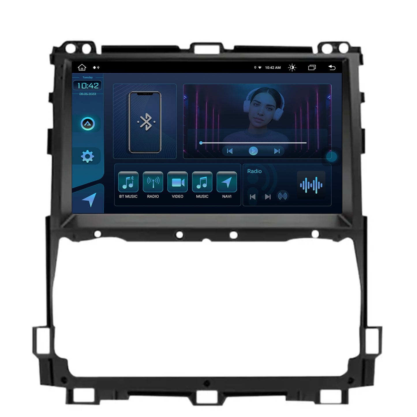 Navigatie Toyota Prado J120 (2002-2010), Android, X-Octacore / 8GB RAM + 256GB ROM, 9.5 Inch - AD-BGX9008+AD-BGRKIT084