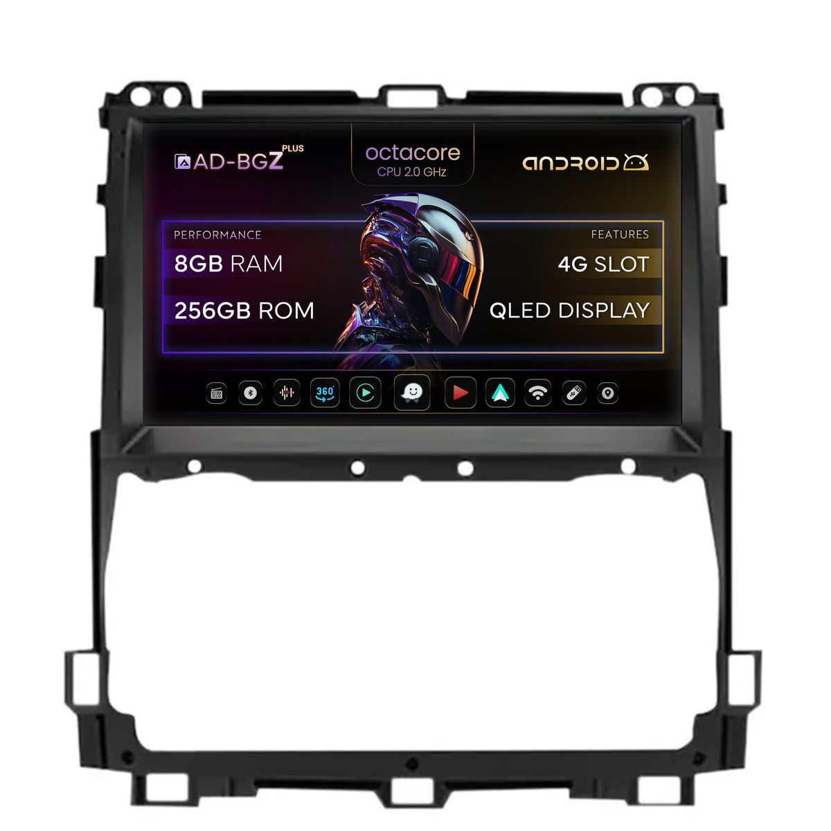 Navigatie Toyota Prado J120 (2002-2010), Android, Z-Octacore / 8GB RAM + 256GB ROM, 9 Inch - AD-BGZ9008+AD-BGRKIT084