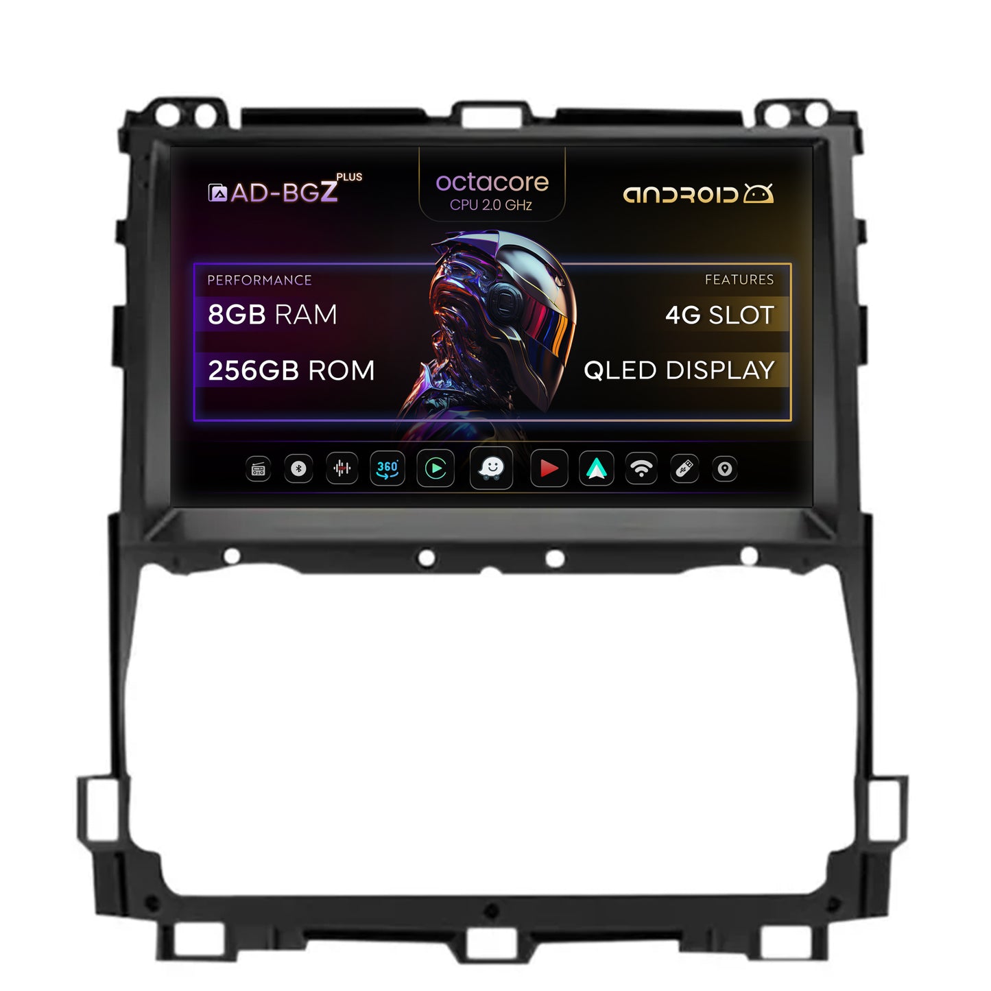 Navigatie Toyota Prado J120 (2002-2010), Android, Z-Octacore / 8GB RAM + 256GB ROM, 9 Inch - AD-BGZ9008+AD-BGRKIT084