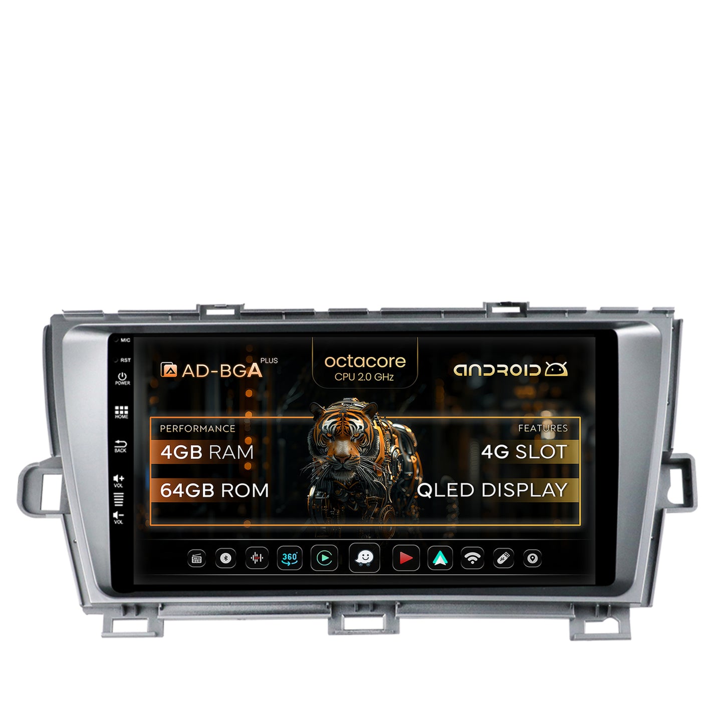 Navigatie Toyota Prius (2009-2014), Android, A-Octacore / 4GB RAM + 64GB ROM, 9 Inch - AD-BGA9004+AD-BGRKIT089-S
