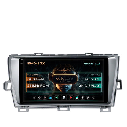Navigatie Toyota Prius (2009-2014), Android, X-Octacore / 8GB RAM + 256GB ROM, 9.5 Inch - AD-BGX9008+AD-BGRKIT089-S