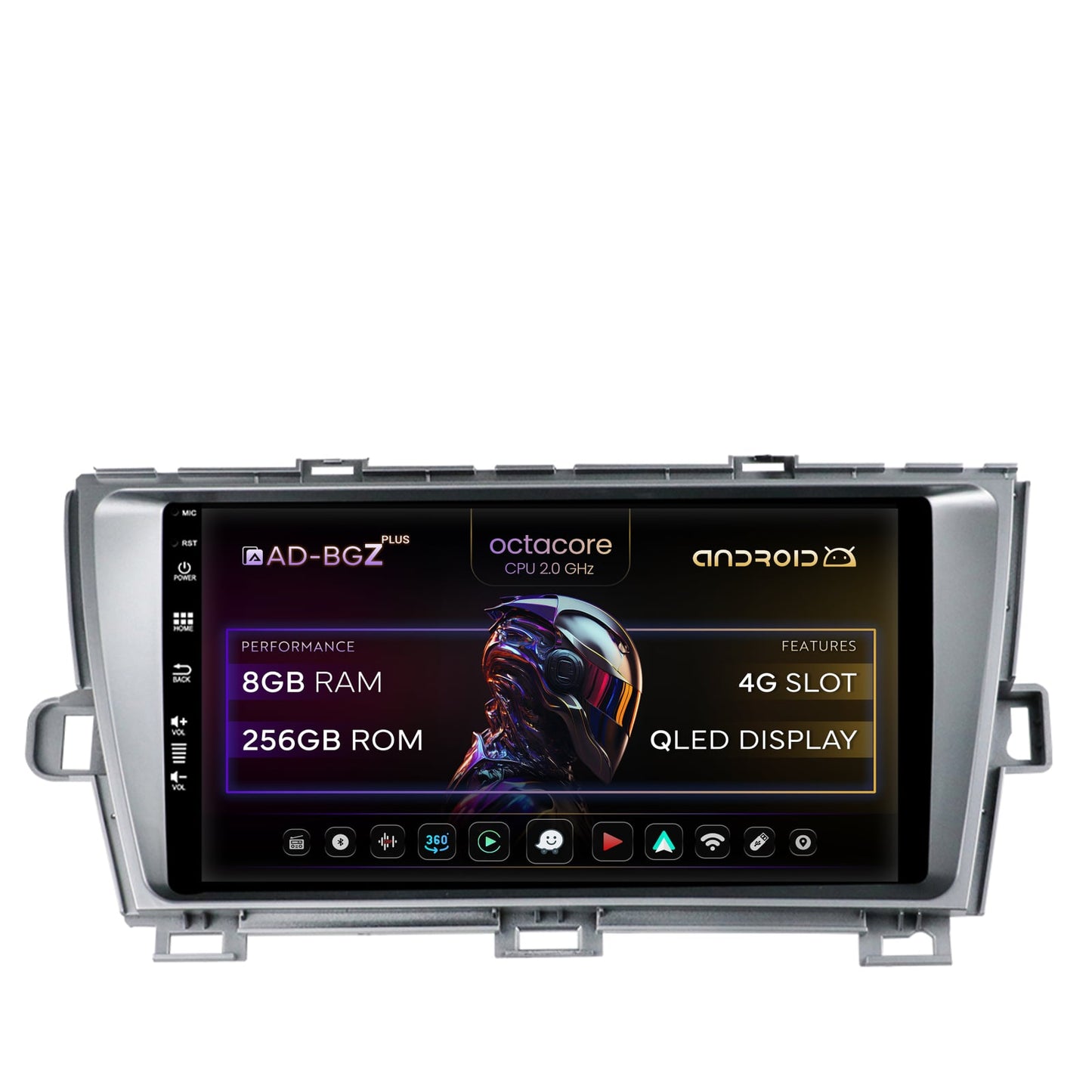 Navigatie Toyota Prius (2009-2014), Android, Z-Octacore / 8GB RAM + 256GB ROM, 9 Inch - AD-BGZ9008+AD-BGRKIT089-S