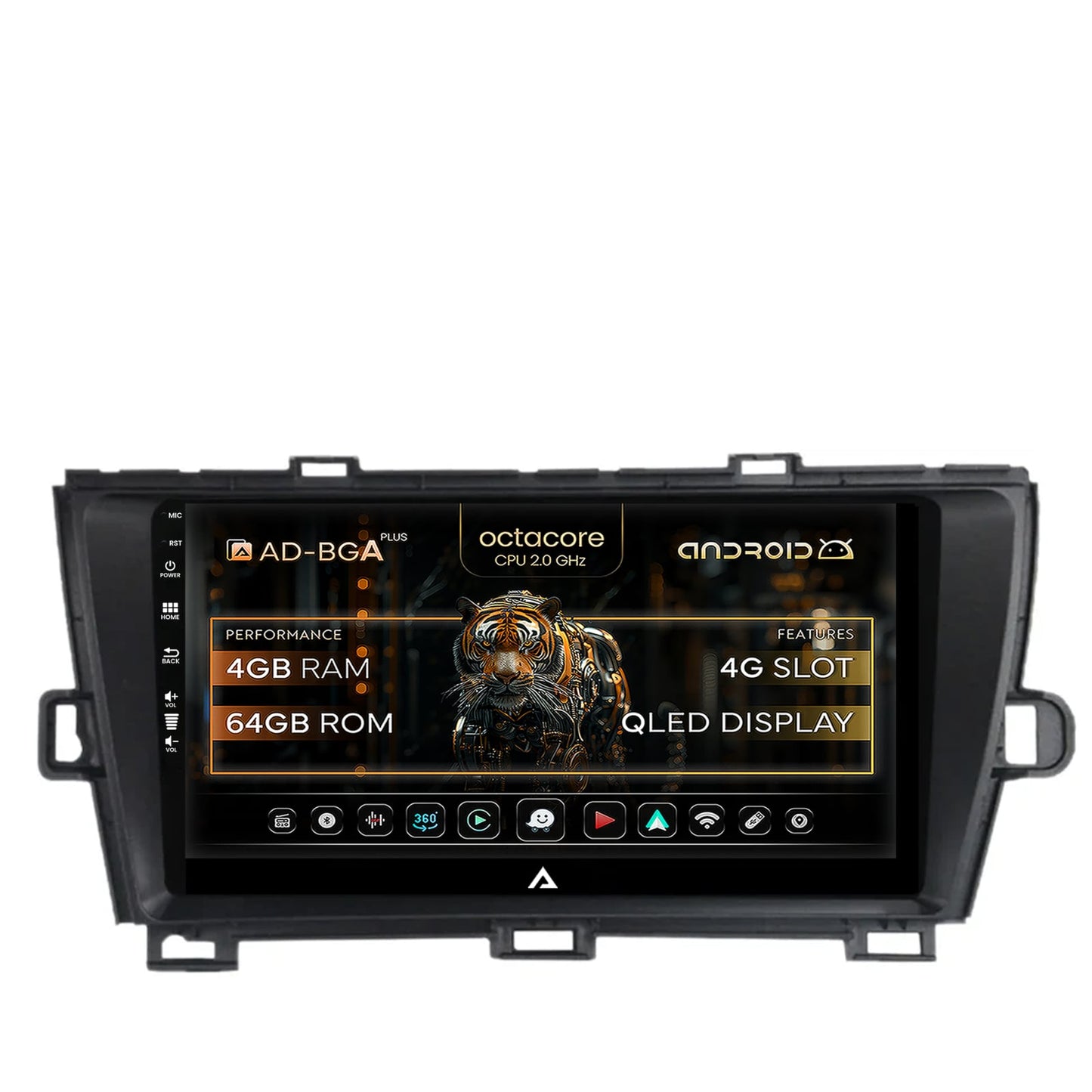 Navigatie Toyota Prius (2009-2014), Android, A-Octacore / 4GB RAM + 64GB ROM, 9 Inch - AD-BGA9004+AD-BGRKIT089-B