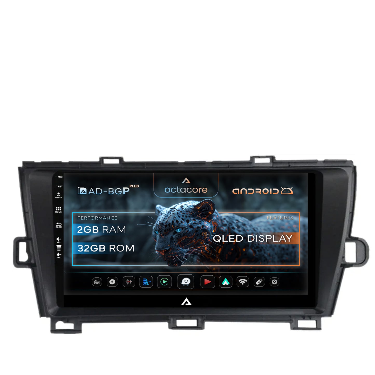 Navigatie Toyota Prius (2009-2014), Android, P-Octacore / 2GB RAM + 32GB ROM, 9 Inch - AD-BGP9002+AD-BGRKIT089-B