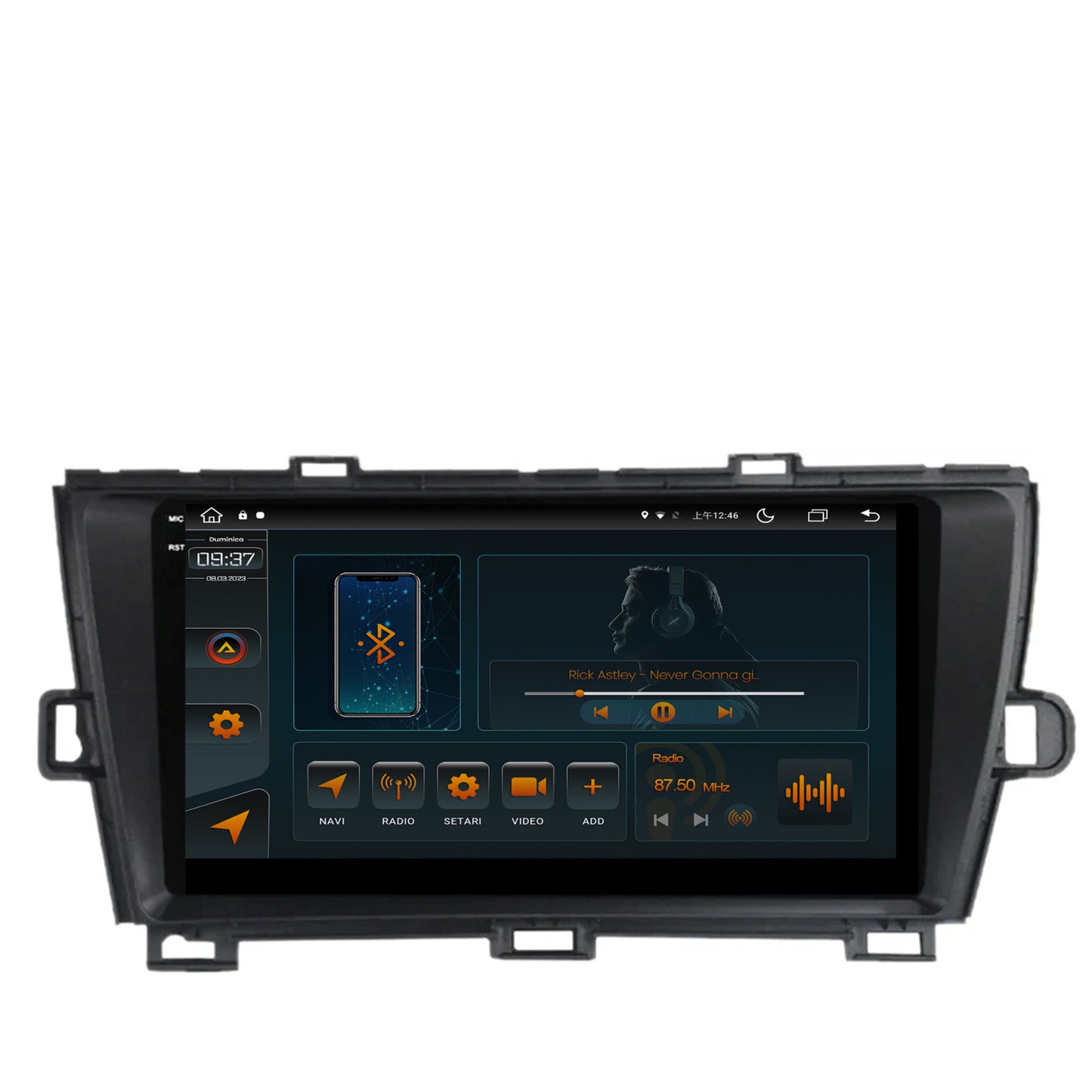 Navigatie Toyota Prius (2009-2014), Android , V-Octacore / 4GB RAM + 64GB ROM, 9.5 Inch - AD-BGV9004+AD-BGRKIT089-B