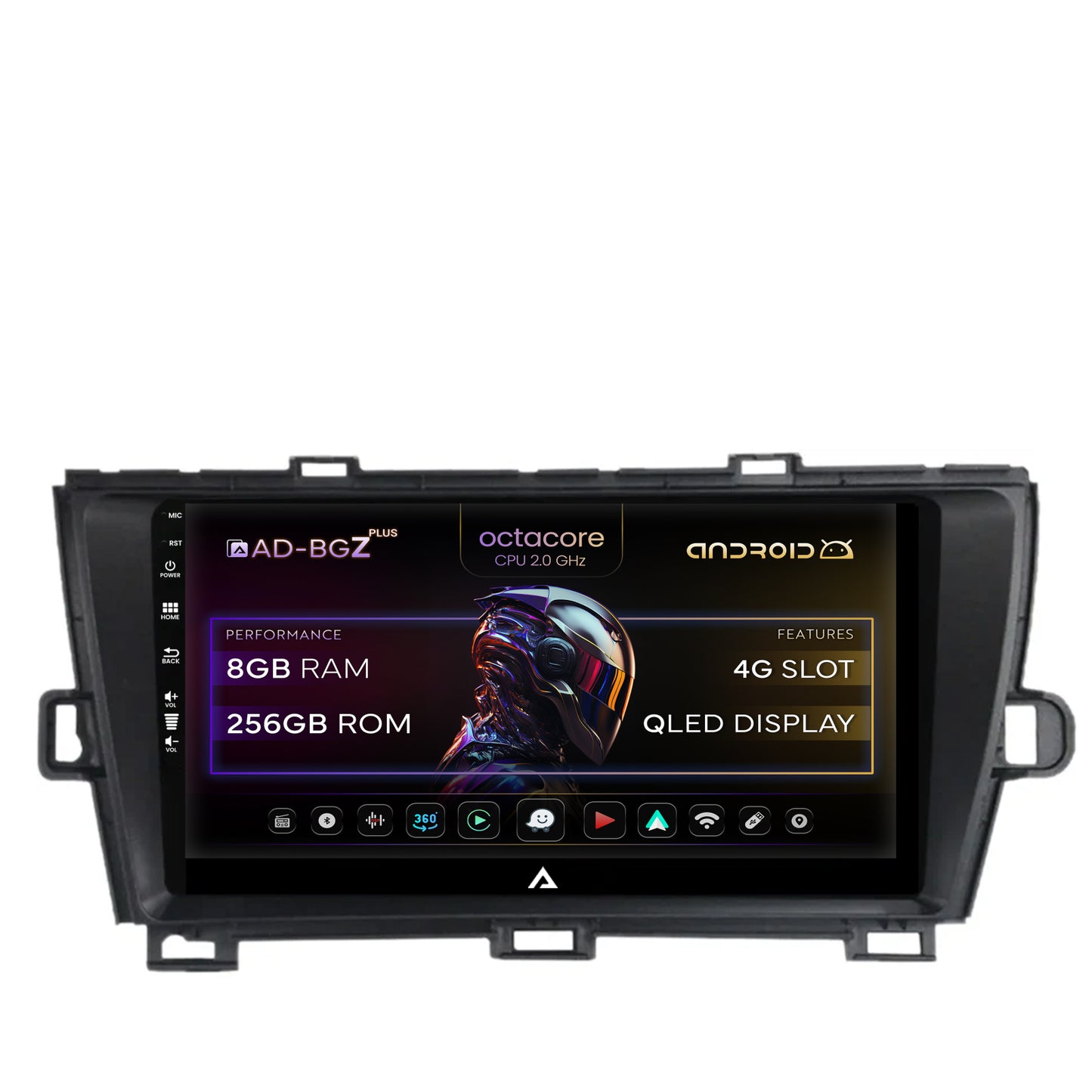 Navigatie Toyota Prius (2009-2014), Android, Z-Octacore / 8GB RAM + 256GB ROM, 9 Inch - AD-BGZ9008+AD-BGRKIT089-B