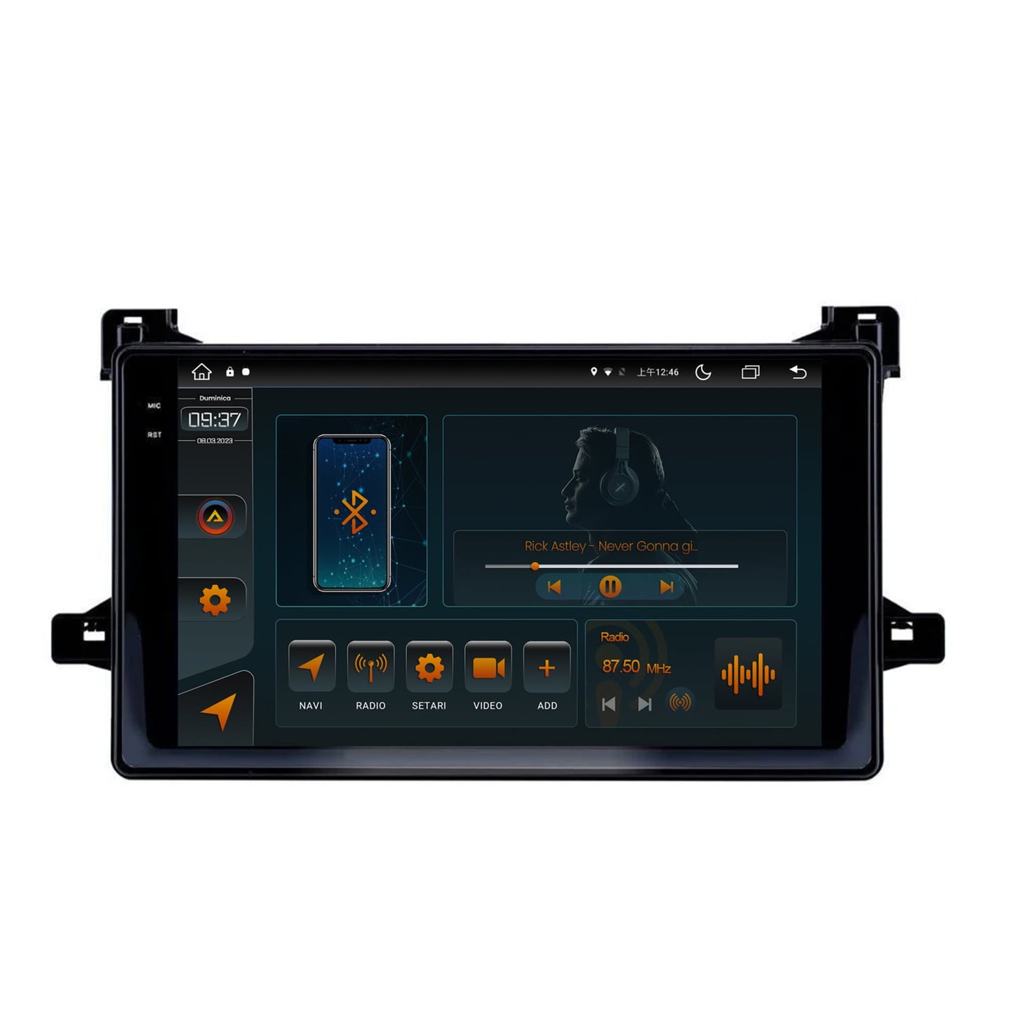 Navigatie Toyota Prius (2015+), Android, V-Octacore / 4GB RAM + 64GB ROM, 9.5 Inch - AD-BGV9004+AD-BGRKIT097