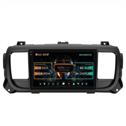 Navigatie Toyota Proace (2016+), Android, V-Octacore / 4GB RAM + 64GB ROM, 9.5 Inch - AD-BGV9004+AD-BGRKIT065V2
