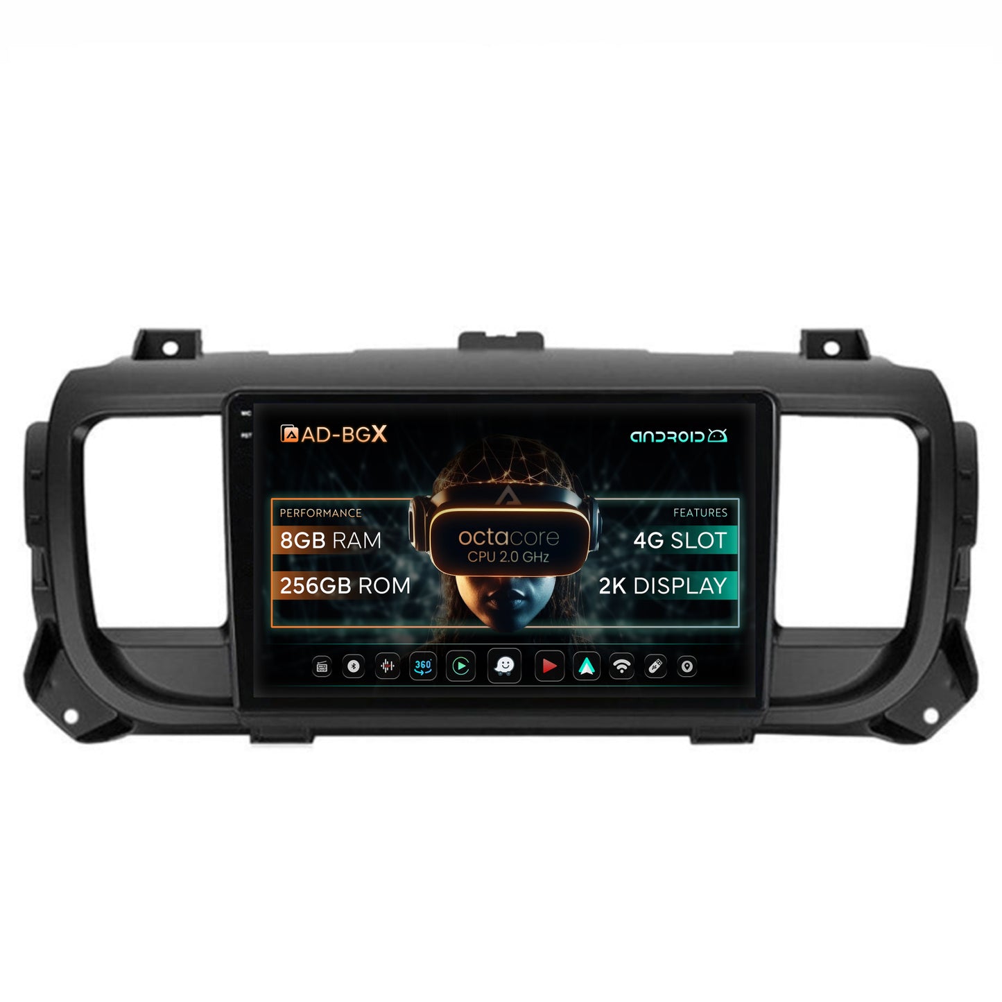 Navigatie Toyota Proace (2016+), Android, X-Octacore / 8GB RAM + 256GB ROM, 9.5 Inch - AD-BGX9008+AD-BGRKIT065V2