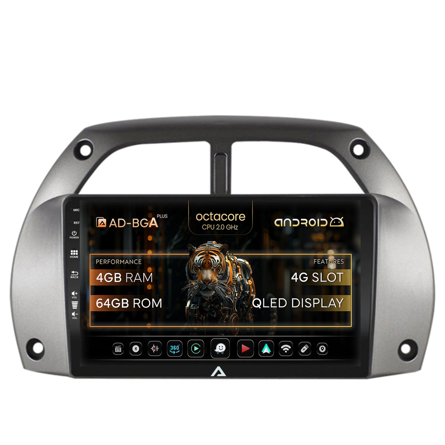 Navigatie Toyota RAV4 (2001-2006), Android, A-Octacore / 4GB RAM + 64GB ROM, 9 Inch - AD-BGA9004+AD-BGRKIT109