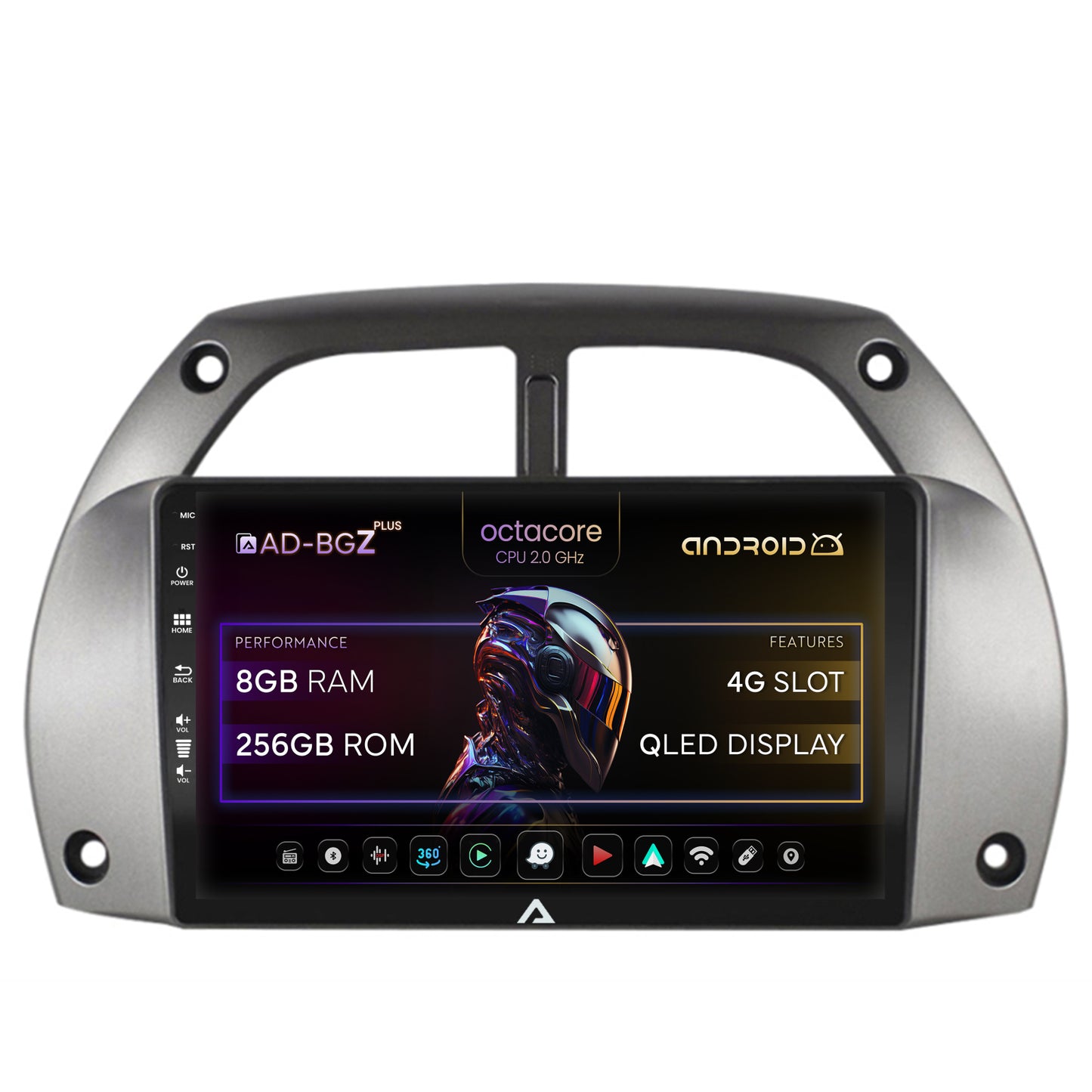 Navigatie Toyota RAV4 (2001-2006), Android, Z-Octacore / 8GB RAM + 256GB ROM, 9 Inch - AD-BGZ9008+AD-BGRKIT109