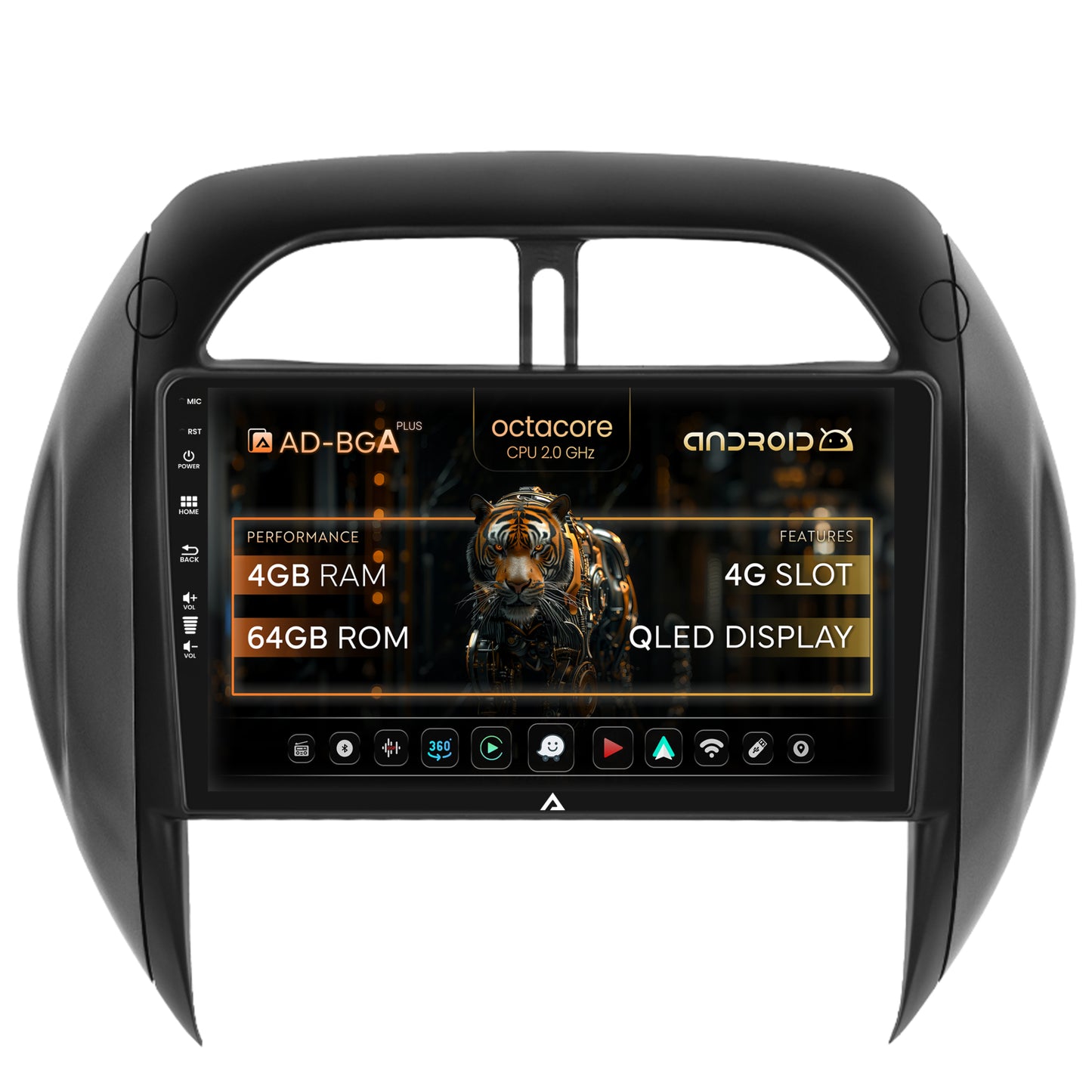 Navigatie Toyota RAV4 (2003-2005), Android, A-Octacore / 4GB RAM + 64GB ROM, 9 Inch - AD-BGA9004+AD-BGRKIT109V4