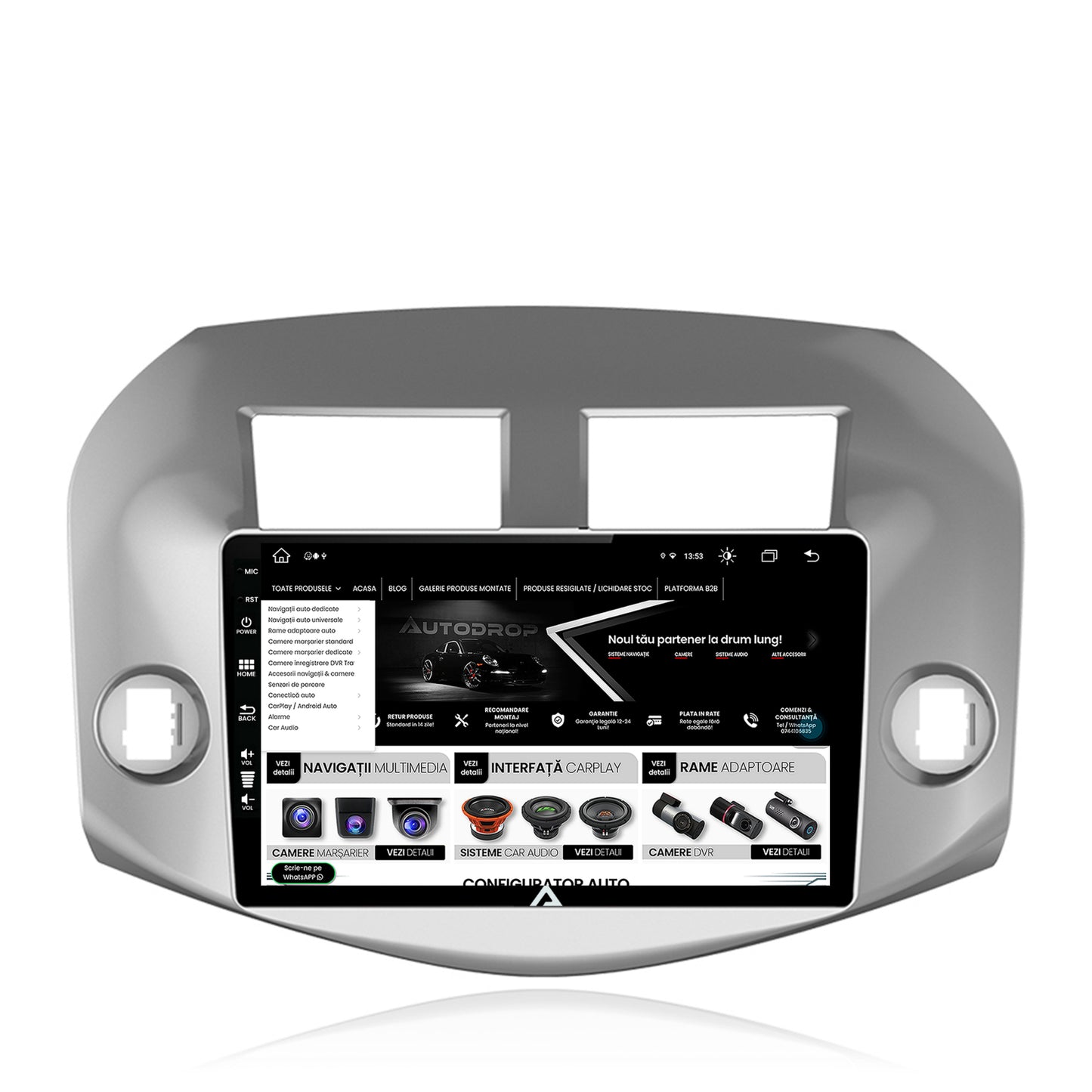 Navigatie Toyota RAV4 (2005-2013), Android, Z-Octacore / 8GB RAM + 256GB ROM, 10.1 Inch - AD-BGZ10008+AD-BGRKIT069A