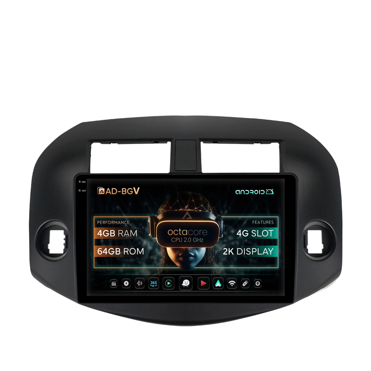 Navigatie Toyota RAV4 (2005-2013), Android, V-Octacore / 4GB RAM + 64GB ROM, 10.36 Inch - AD-BGV10004+AD-BGRKIT069B