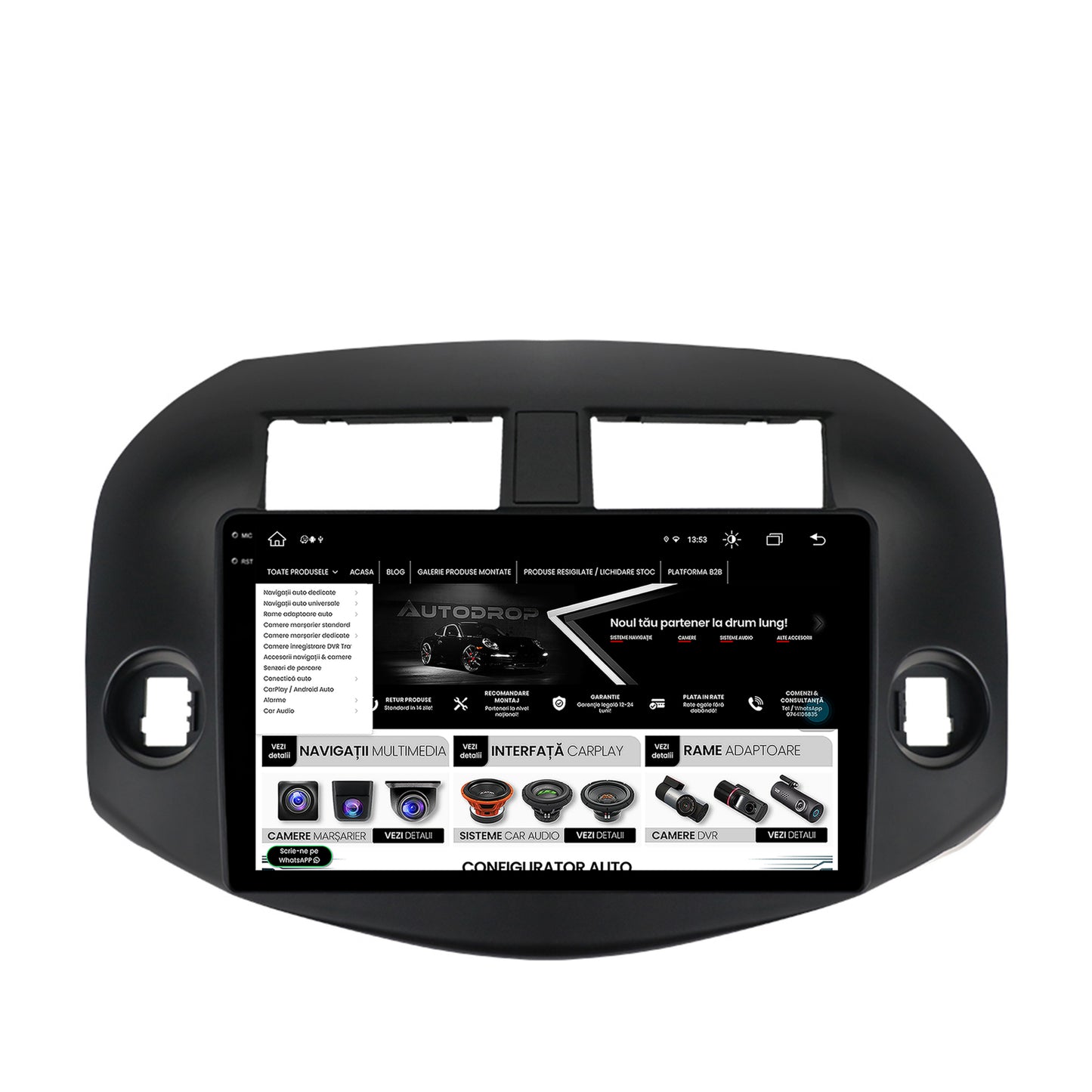 Navigatie Toyota RAV4 (2005-2013), Android, X-Octacore / 8GB RAM + 256GB ROM, 10.36 Inch - AD-BGX10008+AD-BGRKIT069B