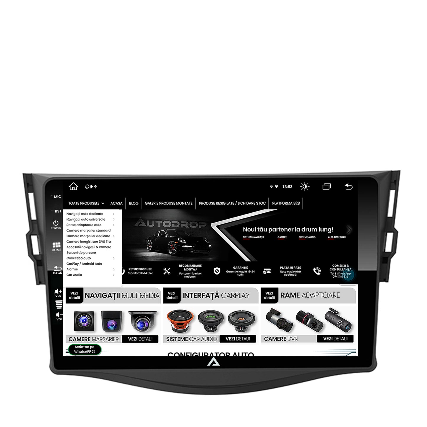 Navigatie Toyota RAV4 (2006-2013), Android, Z-Octacore / 8GB RAM + 256GB ROM, 9 Inch - AD-BGZ9008+AD-BGRKIT096