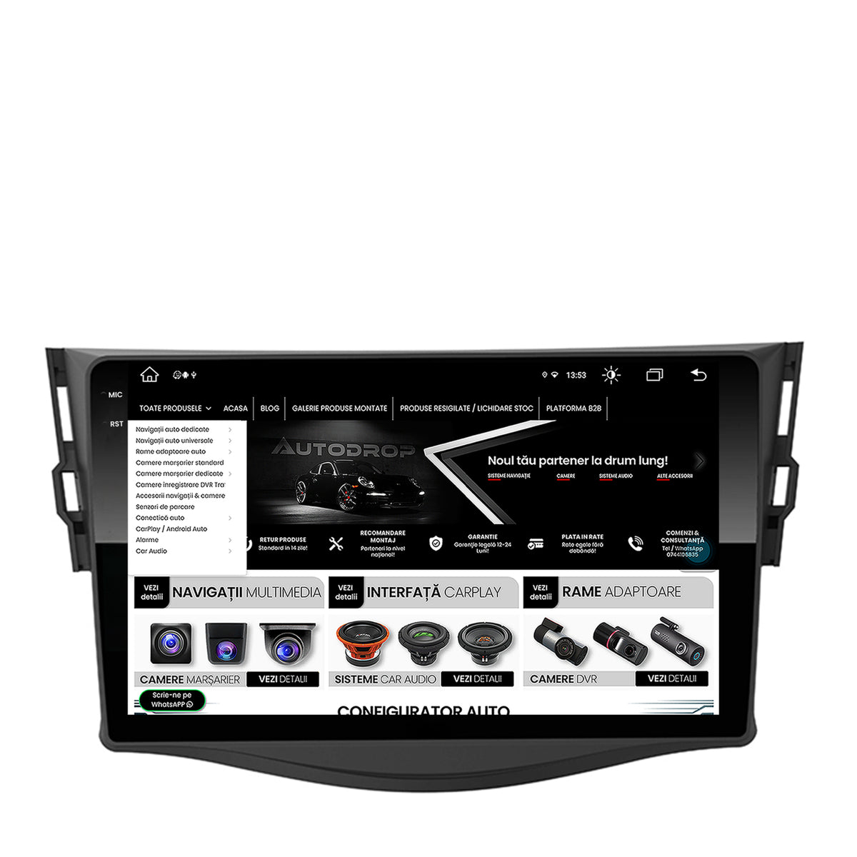 Navigatie Toyota RAV4 (2006-2013), Android, X-Octacore / 8GB RAM + 256GB ROM, 9.5 Inch - AD-BGX9008+AD-BGRKIT096