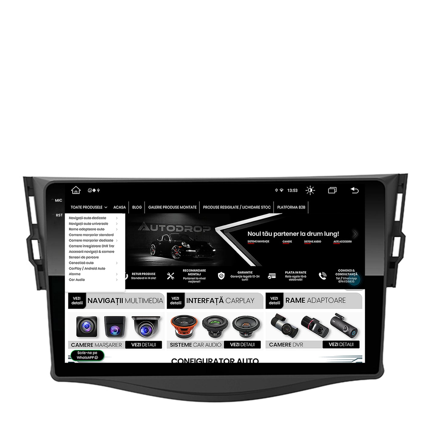 Navigatie Toyota RAV4 (2006-2013), Android, X-Octacore / 8GB RAM + 256GB ROM, 9.5 Inch - AD-BGX9008+AD-BGRKIT096