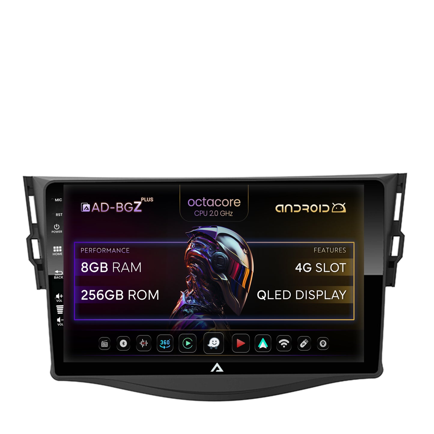 Navigatie Toyota RAV4 (2006-2013), Android, Z-Octacore / 8GB RAM + 256GB ROM, 9 Inch - AD-BGZ9008+AD-BGRKIT096
