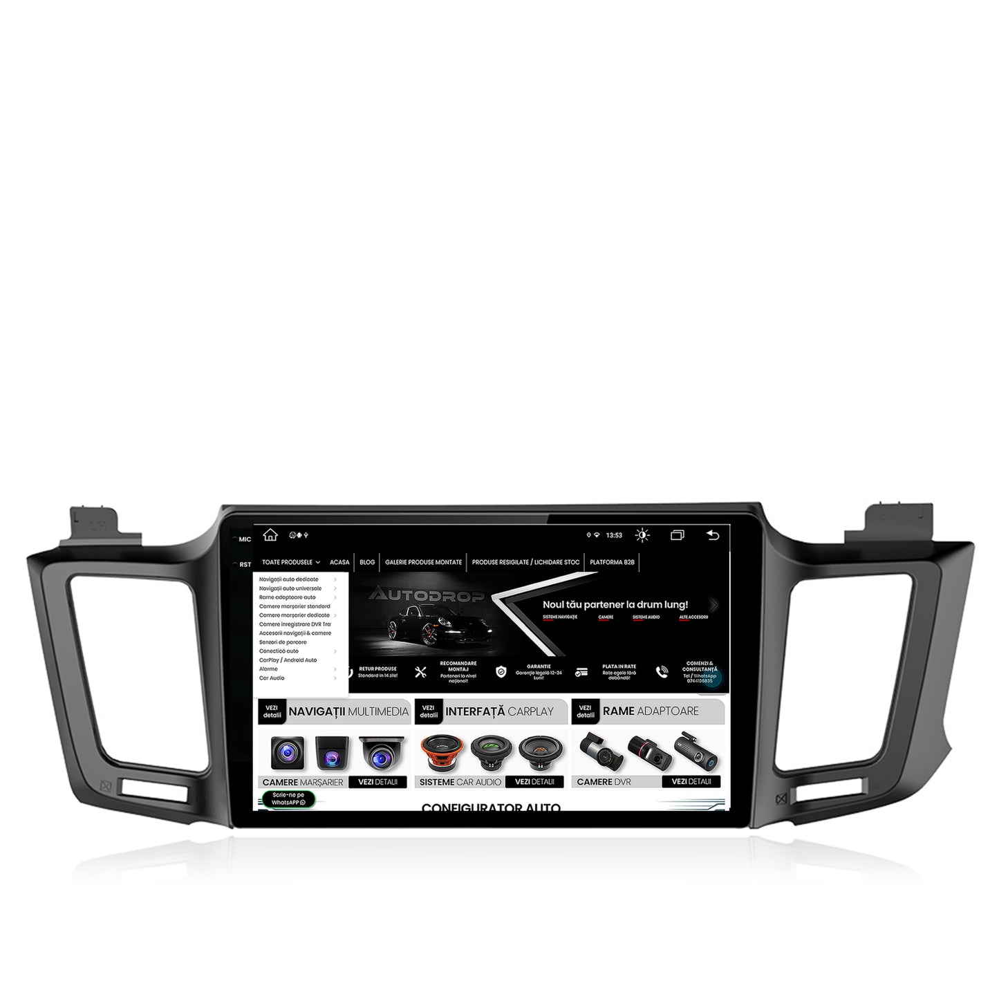 Navigatie Toyota RAV4 (2013-2018), Android, V-Octacore / 4GB RAM + 64GB ROM, 10.36 Inch - AD-BGV10004+AD-BGRKIT060