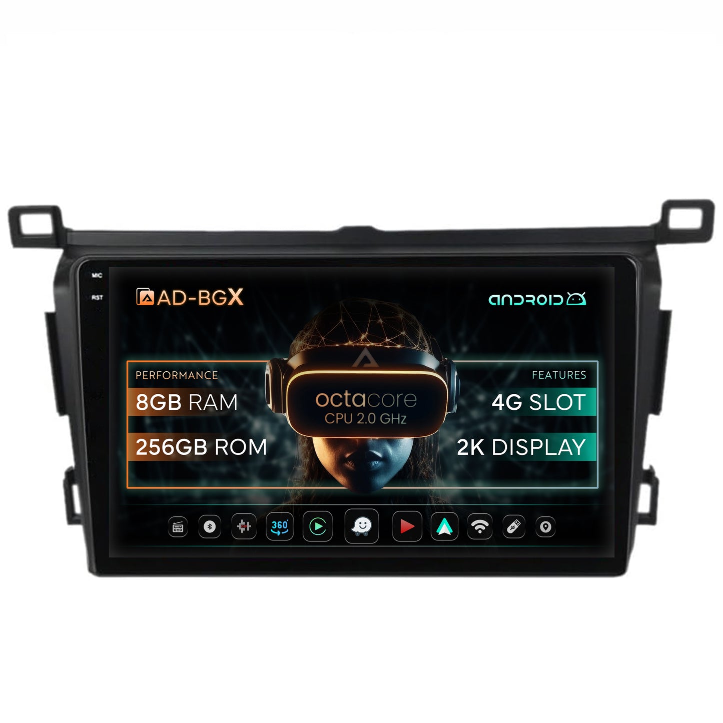 Navigatie Toyota RAV4 (2013-2018), Android, X-Octacore / 8GB RAM + 256GB ROM, 9.5 Inch - AD-BGX9008+AD-BGRKIT092