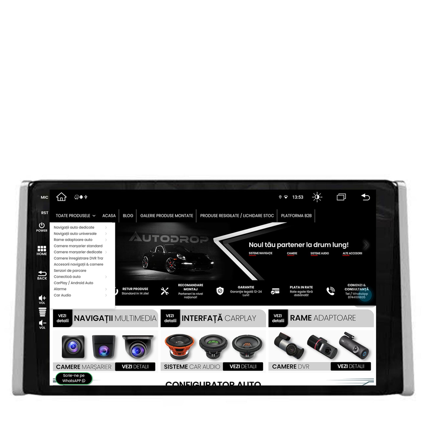Navigatie Toyota RAV4 (2018+), Android, Z-Octacore / 8GB RAM + 256GB ROM, 9 Inch - AD-BGZ9008+AD-BGRKIT098