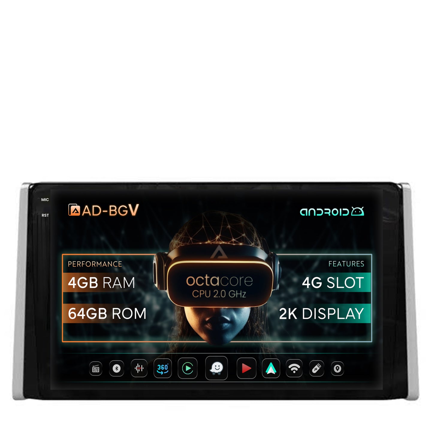 Navigatie Toyota RAV4 (2018+), Android, V-Octacore / 4GB RAM + 64GB ROM, 9.5 Inch - AD-BGV9004+AD-BGRKIT098