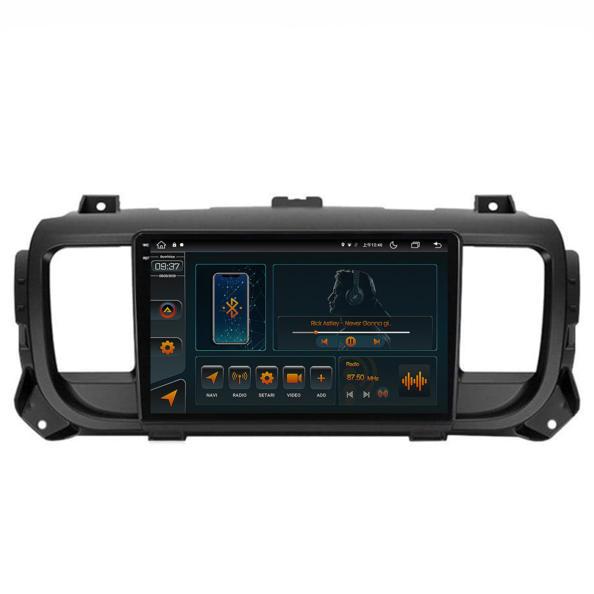 Navigatie Toyota Proace (2016+), Android, V-Octacore / 4GB RAM + 64GB ROM, 9.5 Inch - AD-BGV9004+AD-BGRKIT065V2