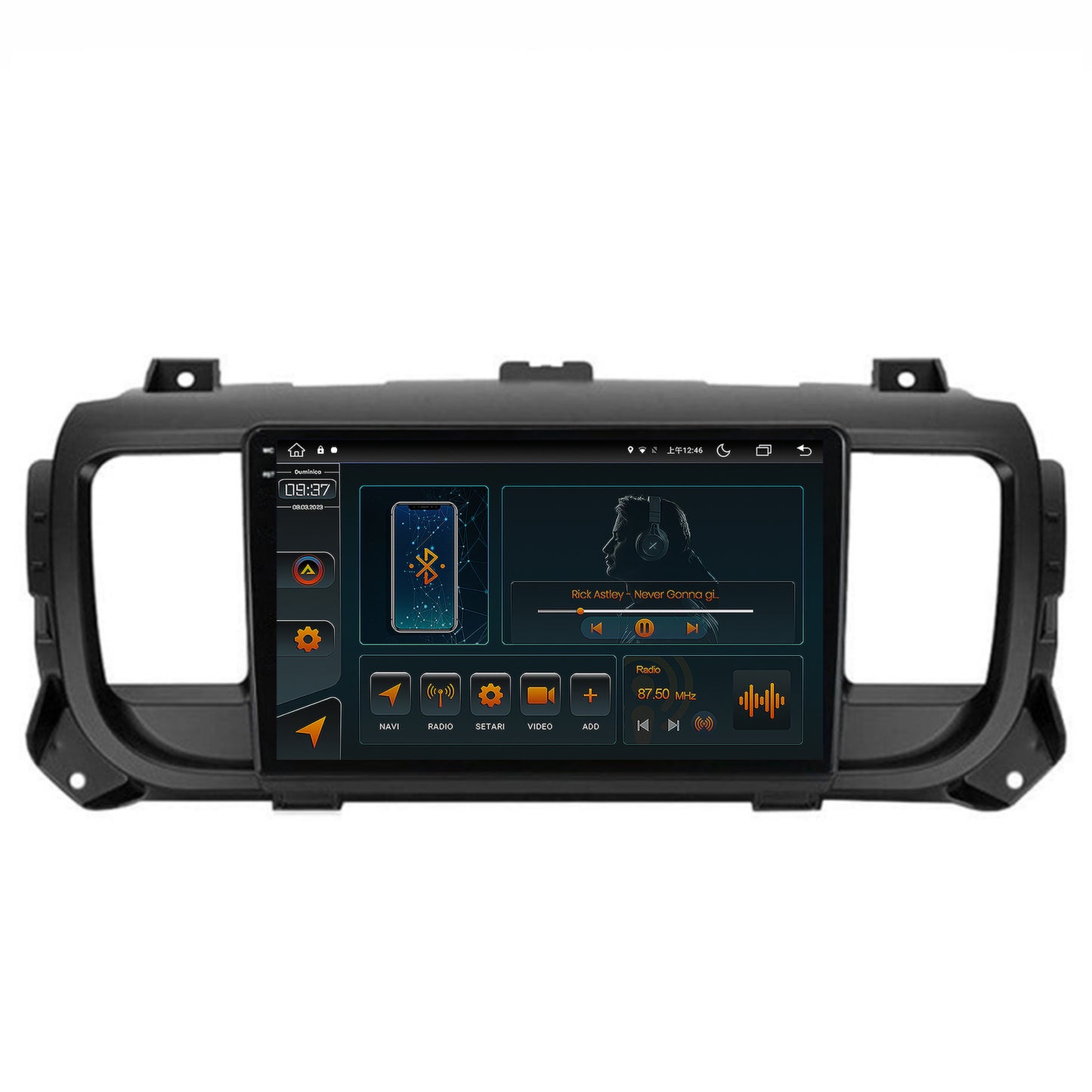 Navigatie Toyota Proace (2016+), Android, V-Octacore / 4GB RAM + 64GB ROM, 9.5 Inch - AD-BGV9004+AD-BGRKIT065V2